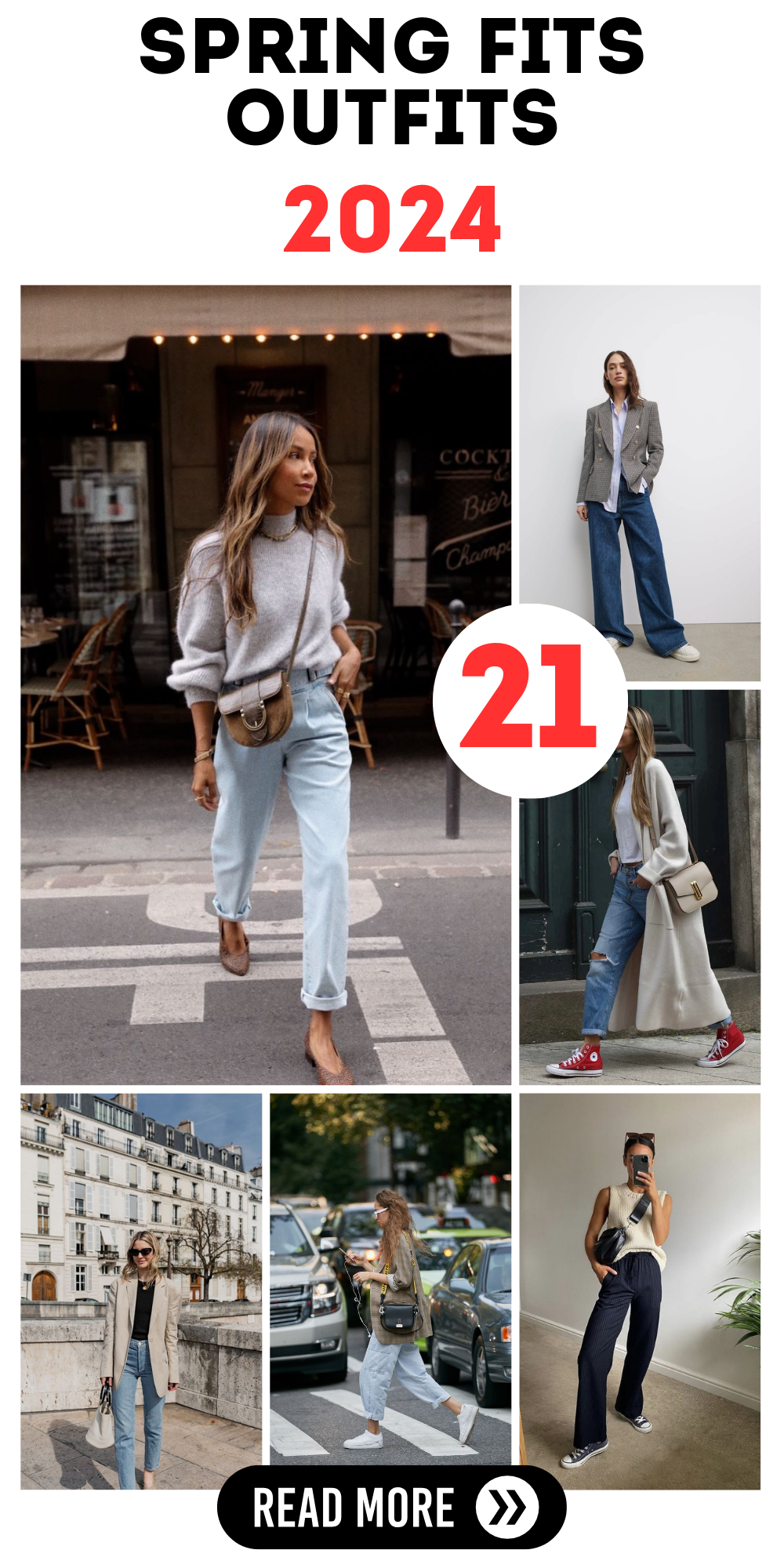 Spring Fits Outfits 2024: Chic Jeans & Trends for Women 25-55