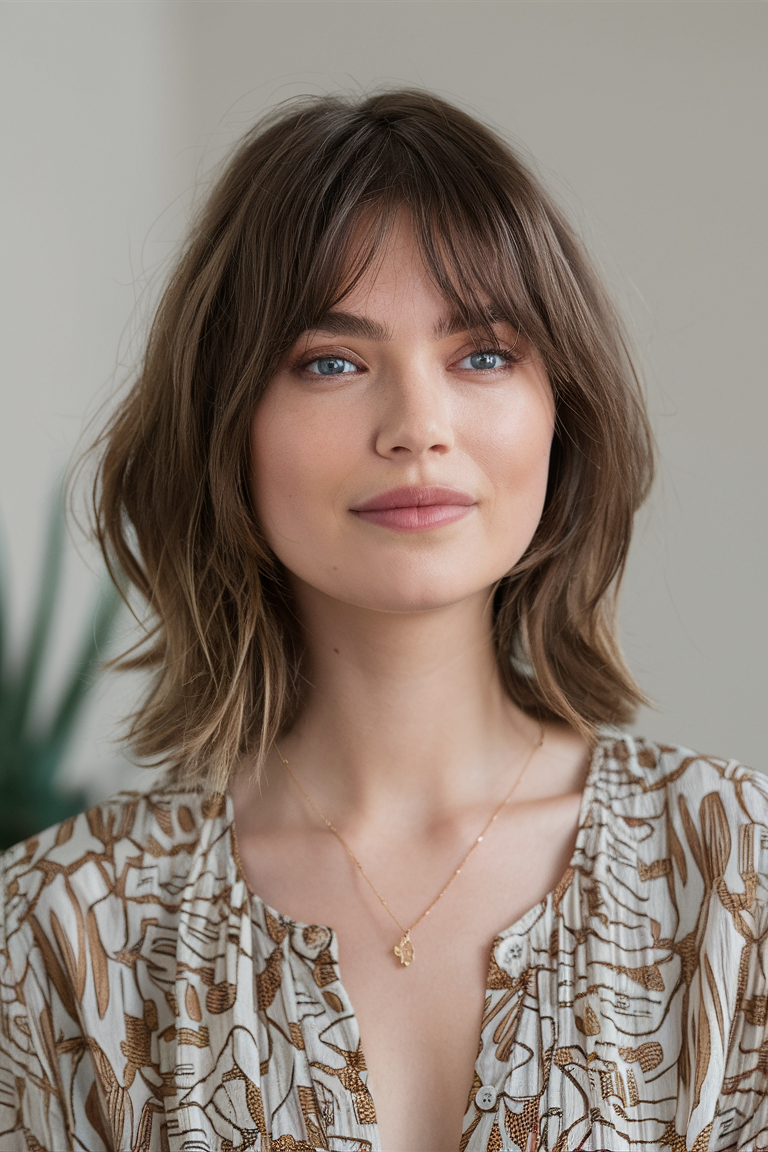 25 Trendy Haircuts with Bangs for 2025 Layers, Round Faces, Fine Hair