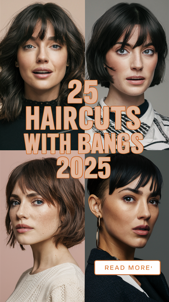 25 Trendy Haircuts With Bangs For 2025 Layers Round Faces Fine Hair Haircuts With Bangs 3