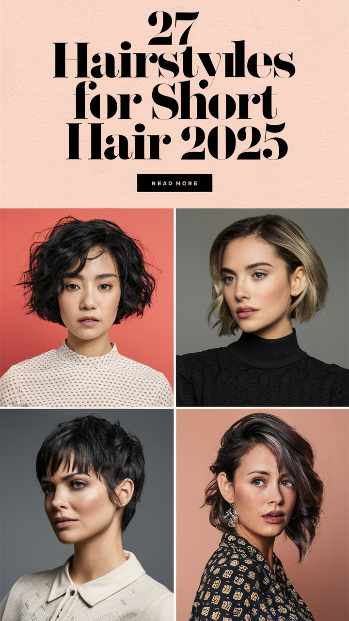 Top 27 Short Hair Styles 2025 Bangs, Curly, Wedding & Easy Looks