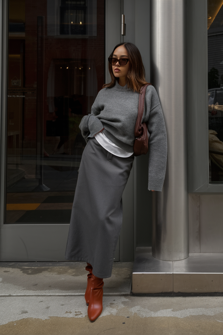 30 Midi Skirt Outfit Ideas For 2025 Summer Winter Casual Formal Styles Midi Skirt Outfit Ideas 2025 7