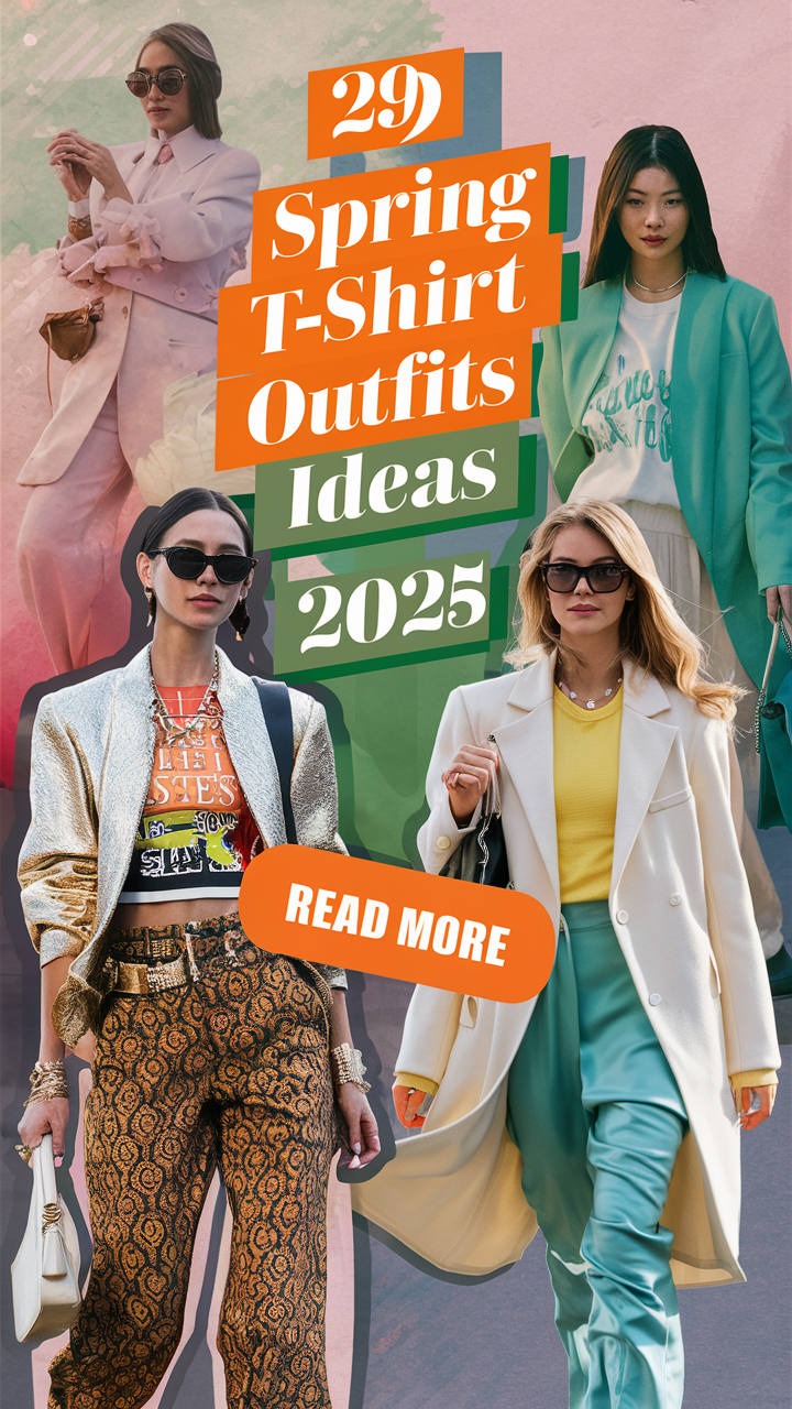 29 Spring T-Shirt Outfits Ideas 2025: Casual Looks, White Tees & Big T ...